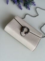 Gucci Dollar Calfskin Mini Dionysus Chain Wallet Mystic White - Image 2