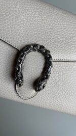 Gucci Dollar Calfskin Mini Dionysus Chain Wallet Mystic White - Image 5