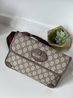 Gucci GG Supreme Monogram Neo Vintage Web Belt Bag Brown