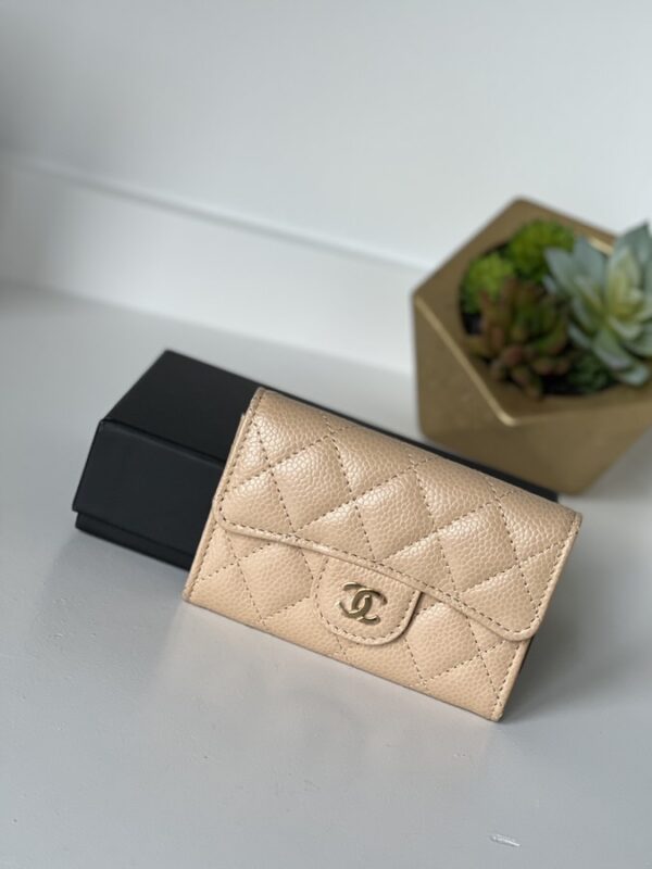 Chanel Flap Card Holder Beige