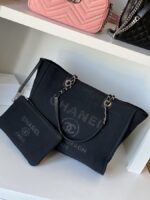 Chanel Canvas Small Deauville Tote Black