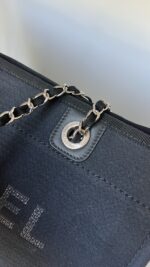 Chanel Canvas Small Deauville Tote Black - Image 7