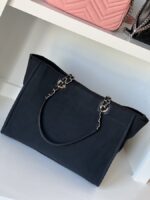 Chanel Canvas Small Deauville Tote Black - Image 9