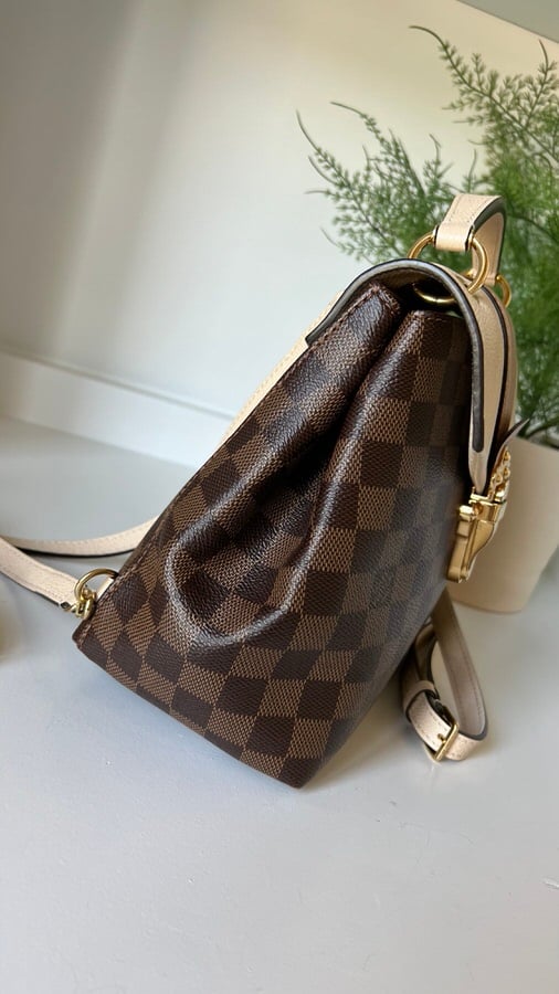louis vuitton clapton backpack used Damier Ebene Luxe.It.Fwd Exterior Side Out Of Shape Louis Vuitton Clapton Backpack Damier