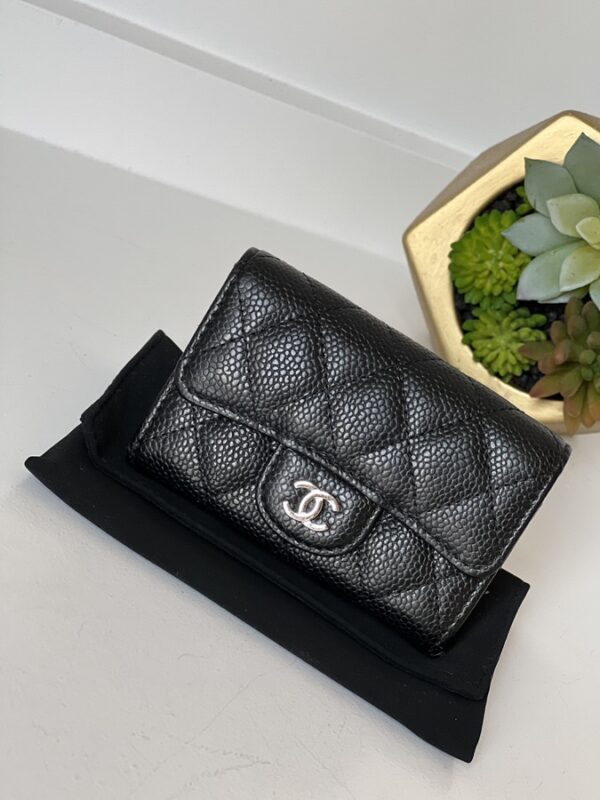 Chanel Flap Card Holder Black Caviar