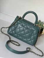 Chanel Caviar Quilted Extra Mini Coco Handle Flap Green - Image 10