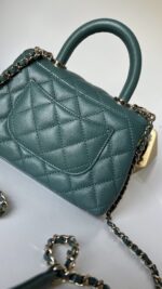 Chanel Caviar Quilted Extra Mini Coco Handle Flap Green - Image 11
