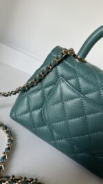 Chanel Caviar Quilted Extra Mini Coco Handle Flap Green - Image 12