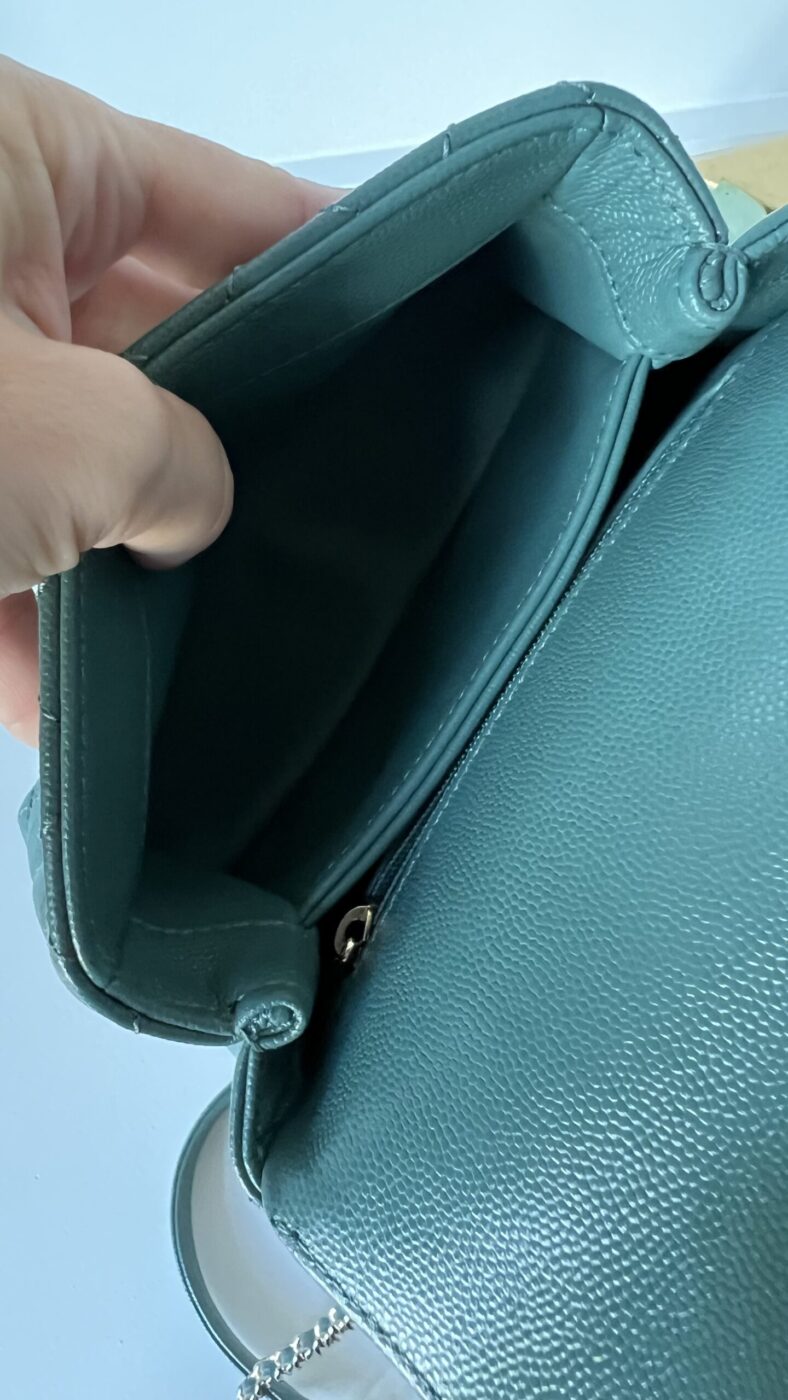Chanel Caviar Quilted Extra Mini Coco Handle Flap Green - Image 18