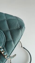 Chanel Caviar Quilted Extra Mini Coco Handle Flap Green - Image 7