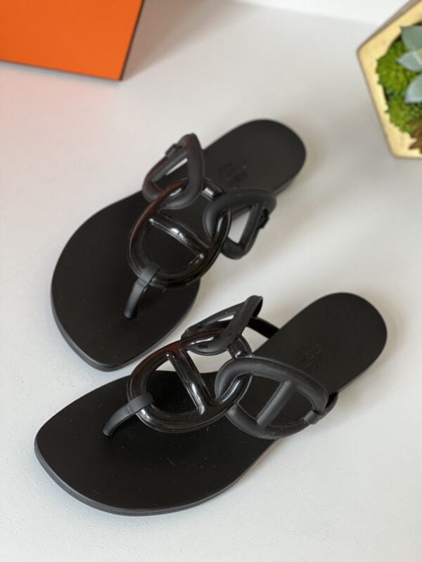 Hermes Egerie Sandals Black 36 - Image 2