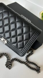 Chanel Boy Wallet On Chain WOC Black Caviar - Image 3