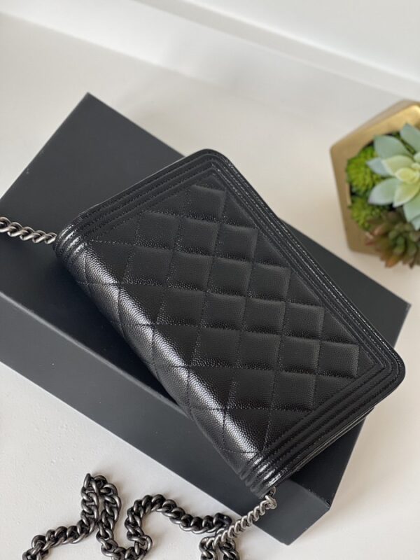 Chanel Boy Wallet On Chain WOC Black Caviar - Image 9