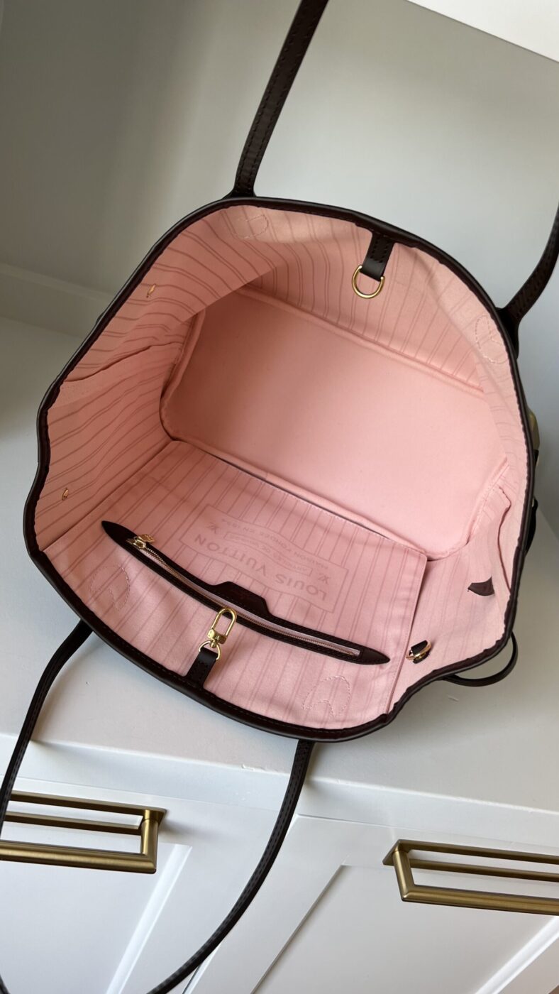 Louis Vuitton Neverfull MM Damier Ebene Rose Ballerine - Image 8