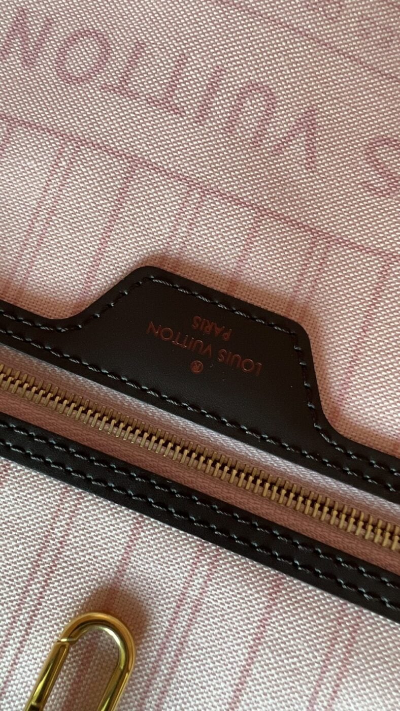 Louis Vuitton Neverfull MM Damier Ebene Rose Ballerine - Image 10