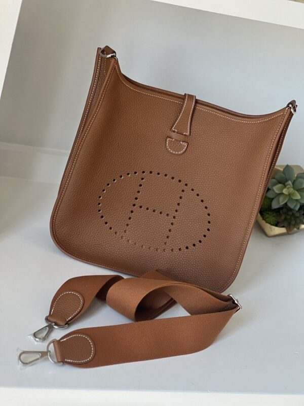Hermes Evelyne PM Brown Gold Silver Hardware - Image 1
