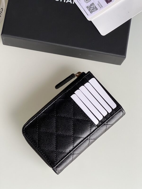 Chanel Zippy Card Holder Black Caviar - Image 4
