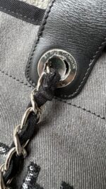 Chanel Large Deauville Sequins Charcoal - Image 6