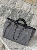 Chanel Large Deauville Sequins Charcoal - Image 8