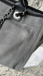 Chanel Large Deauville Sequins Charcoal - Image 9
