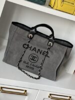 Chanel Large Deauville Sequins Charcoal