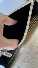 YSL Monogramme Envelope Metallic Gold Leather Shoulder Bag - Image 10
