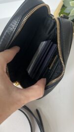 Prada Saffiano Mini Camera Crossbody Bag Black - Image 8