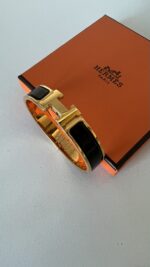 Hermes Enamel Narrow Clic Clac H Bracelet PM Black - Image 4