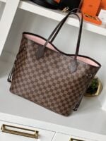 Louis Vuitton Neverfull MM Damier Ebene Rose Ballerine - Image 4
