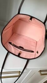 Louis Vuitton Neverfull MM Damier Ebene Rose Ballerine - Image 7