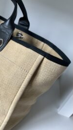 Chanel Medium Deauville Beige Black - Image 4