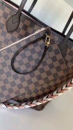 Louis Vuitton Neverfull MM Braided Handle Damier Ebene - Image 5