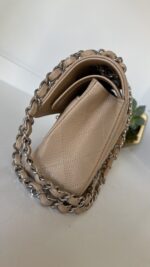 Chanel Classic Small Double Flap Beige Claire Caviar Leather Silver Hardware - Image 8