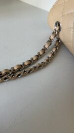 Chanel Classic Small Double Flap Beige Claire Caviar Leather Silver Hardware - Image 24