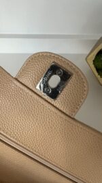 Chanel Classic Small Double Flap Beige Claire Caviar Leather Silver Hardware - Image 26
