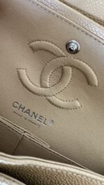 Chanel Classic Small Double Flap Beige Claire Caviar Leather Silver Hardware - Image 28