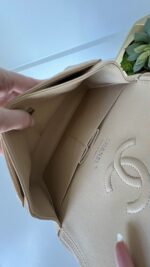 Chanel Classic Small Double Flap Beige Claire Caviar Leather Silver Hardware - Image 29