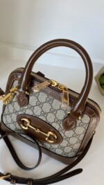 Gucci Mini Horsebit 1955 Top Handle Crossbody Supreme Brown - Image 2