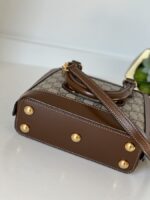 Gucci Mini Horsebit 1955 Top Handle Crossbody Supreme Brown - Image 6