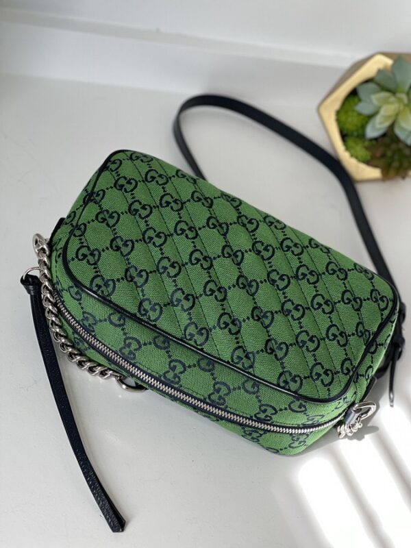 Gucci Green Small Marmont Crossbody - Image 6