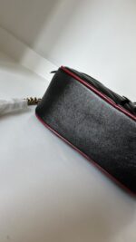 Gucci Black Diagonal Quilted GG Leather Marmont Bamboo Top Handle Shoulder Bag - Image 6