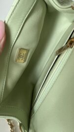 Chanel Lambskin Quilted CC Pearl Crush Mini Square Flap Light Green - Image 21