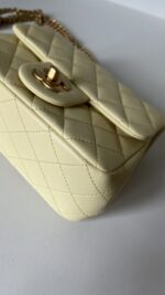 Chanel Lambskin Quilted Mini Pearl Crush Flap Yellow - Image 11
