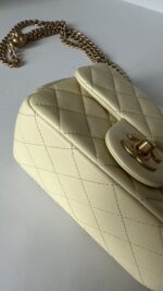 Chanel Lambskin Quilted Mini Pearl Crush Flap Yellow - Image 12