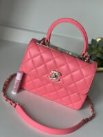 Chanel 24C Cruise Top Handle Coral Lambskin 3 Way