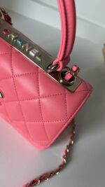 Chanel 24C Cruise Top Handle Coral Lambskin 3 Way - Image 3