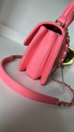 Chanel 24C Cruise Top Handle Coral Lambskin 3 Way - Image 6