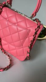 Chanel 24C Cruise Top Handle Coral Lambskin 3 Way - Image 10