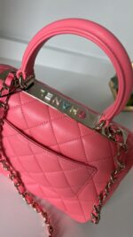 Chanel 24C Cruise Top Handle Coral Lambskin 3 Way - Image 11