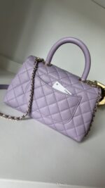 Chanel Caviar Quilted Mini Coco Handle Flap Light Purple - Image 2